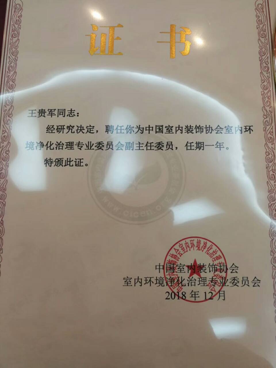 中國(guó)凈化委，湖北技術(shù)中心，王貴軍先生，副主任委員